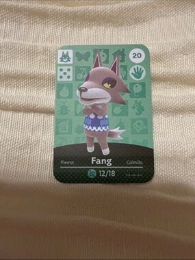 Fang Animal Crossing Amiibo Card Unofficial Villager NFC